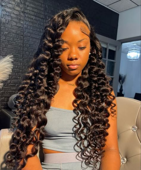 Side Part Closure Wig With Curls, Long Curly Side Part Wig, Wand Curls Side Part Wig, Side Part Wand Curls Wig, Wand Curls Side Part, Side Part Lace Front Wigs Wand Curl, Curly Side Part, Sew In Curls, Long Curly Wig