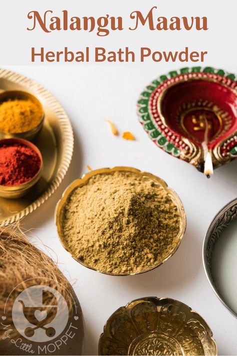 How to make Nalangu Maavu Herbal Bath Powder? - My Little Moppet Herbal Bath Powder, At Home Skin Care, Herbal Face Wash, Herbal Cleanse, Baby Food Chart, Bath Powder, Facial Steaming, Natural Face Skin Care, Herbal Bath