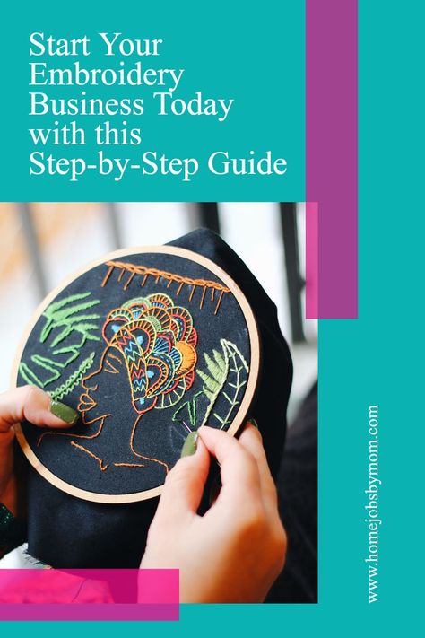 Ready to start your own embroidery business? 🤩 This step-by-step guide has everything you need to get started! 📚 #Embroidery #entrepreneurs #smallbusiness Embroidery Business Ideas, Embroidery Business, Great Business Ideas, Creating A Business Plan, Business Launch, Embroidery Tshirt, Design Career, Types Of Embroidery, Business Career