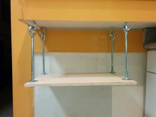 Hanging Microwave Shelf : 5 Steps (with Pictures) - Instructables Microwave Under Cabinet, Hanging Microwave, Mounted Microwave, Under Cabinet Shelf, Microwave Storage, Microwave Shelf, Microwave Cabinet, Microwave Stand, Diy Kitchen Storage