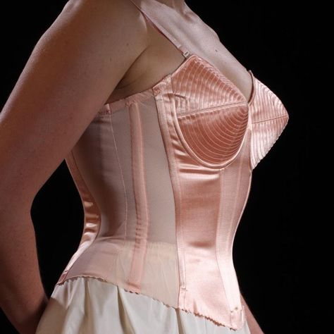 Period Corsets ® on Instagram: “You may need protection against these pointy girls! Our c. 1950 Stevie corset aims to please with stitched cone cups and side stretch…” Merry Widow, Custom Fabrics, Corset Sewing Pattern, Bullet Bra, Corset Pattern, Corset Fashion, Vintage Corset, Overbust Corset, Vogue Covers