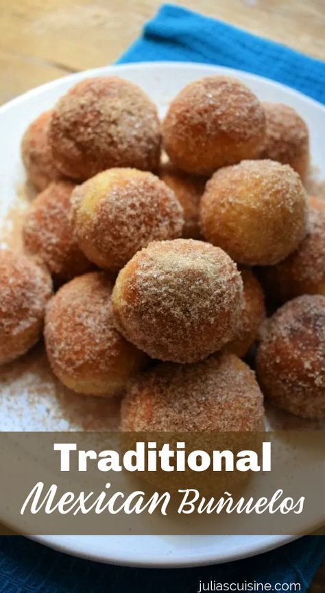 Traditional Mexican Buñuelos Mexican Doughnut Recipe, Cinnamon Balls Homemade, Mexican Doughnut, Mexican Baked Goods, Mexican Donuts, Cinnamon Balls Recipe, Mexican Bunuelos, Mexican Bunuelos Recipe, Cinnamon Balls