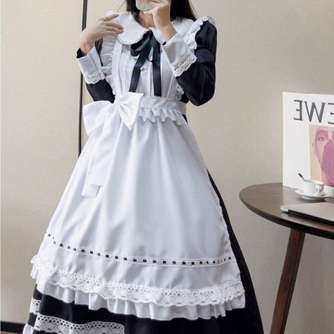 Traditional Maid Costume (French Maid Costume) Set - Small size Maid Outfit Cosplay, Maid Halloween, Bridesmaid Suits, Headband Ribbon, Google Wallet, Leotard Costume, Bridesmaid Pjs, Team Bride Shirts, Plus Size Cosplay