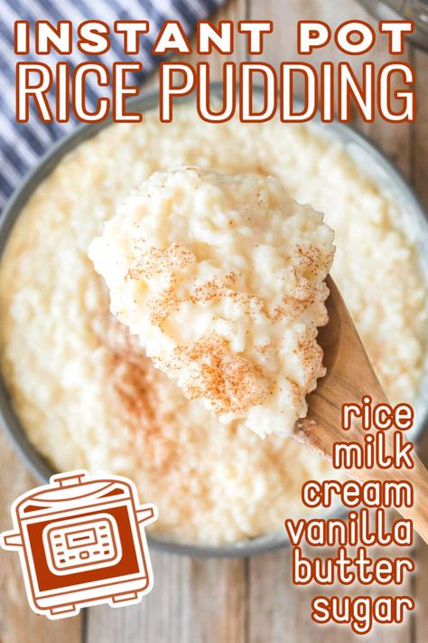 Easy Instant Pot Rice Recipes, Instant Pot Treats, Rice Pudding In Ninja Foodi, Easy Instapot Desserts, Healthy Instant Pot Dessert Recipes, Mediterranean Rice Instant Pot, Instant Pot Arroz Con Leche, Instant Pot Rice Pudding Condensed Milk, Ninja Foodi Rice Pudding