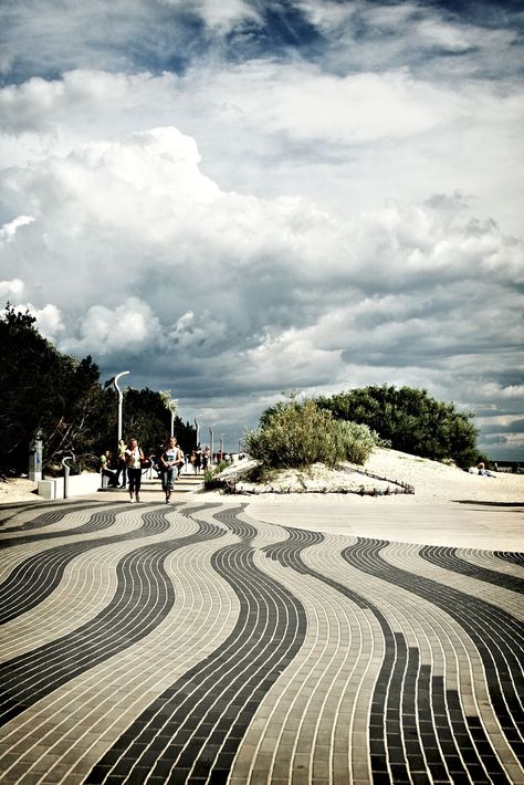 Pärnu Beach Promenade, Estonia Samet Nangshe, Apartment Landscape, Urban Streetscape, Seaside Architecture, Beach Promenade, Waterfront Architecture, Paving Pattern, Commercial Street, Vung Tau