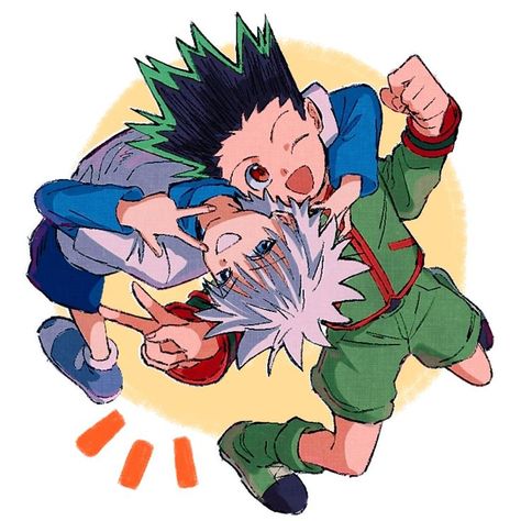 Gon Fanart, Killua And Gon, Gon Killua, Anime Drawing Books, Hunter Anime, Art Studies, Manga Illustration, Ship Art, Hunter X Hunter