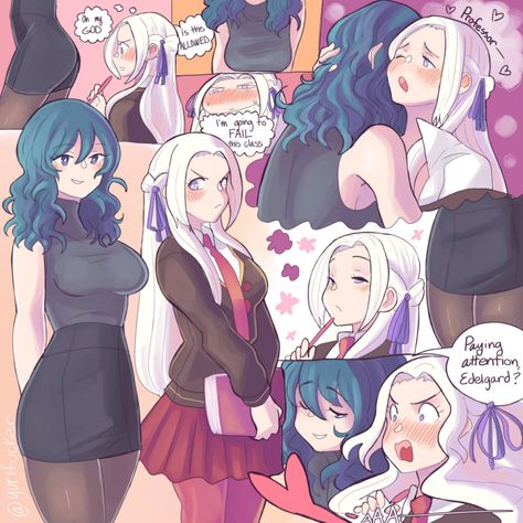 Byleth And Edelgard, Edelgard Fire Emblem, Byleth X Edelgard, Fire Emblem Three Houses Byleth, Fire Emblem 4, Yuri Comics, Fire Emblem Three Houses, Fire Emblem Games, Fire Emblem Characters