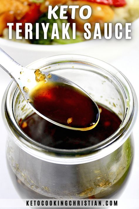 Keto Teriyaki Sauce This Keto Teriyaki Sauce has the perfect blend of traditional sweet and salty flavors, with a thick and sticky texture that you will love! Use it to add great flavor to your stir fry chicken, beef or shrimp, use as a marinade or glaze. #ketoasian #lowcarbteriyaki #ketosauces Keto Eel Sauce, Keto Stir Fry Sauce, Keto Teriyaki Sauce, Keto Teriyaki, Keto Stir Fry, Keto Beginner, Stir Fry Chicken, Teriyaki Sauce Recipe, Marinated Chicken Thighs