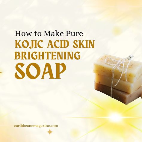 Discover the secrets to making your own pure Kojic Acid skin brightening soap at home. Achieve glowing skin naturally with this DIY guide. #DIYSkinCare #NaturalBeauty #SkinBrightening #KojicAcid #TeaTreeOil #CoconutOilSkinCare #GlowingSkin #AcneScarRemedy #HomemadeBeauty #MelasmaSolution #DarkSpotRemoval #HandmadeSoap #SkincareRoutine #HealthySkin Lemon Turmeric Kojic Acid Soap Recipe, Face Soap Recipe, Natural Soap Making Recipes, Diy Skin Toner, Skin Lightening Diy, Glowing Skin Naturally, Natural Homemade Soap, Brightening Soap, Sage Recipes