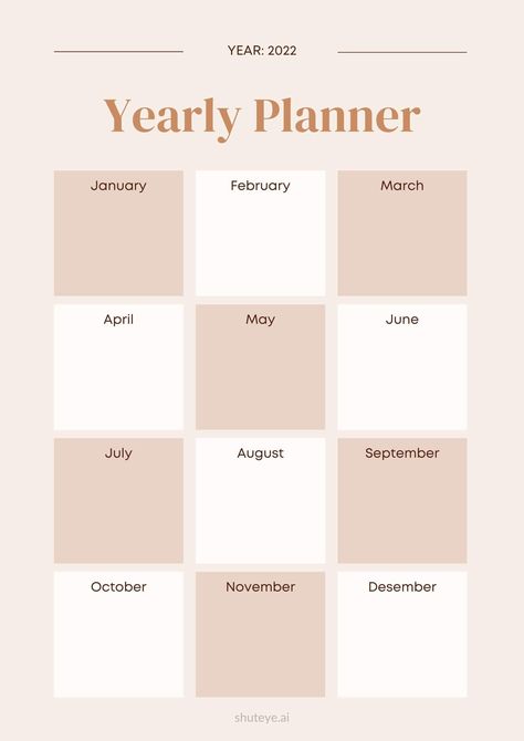 24 Best Free Printable Yearly Planner Templates for 2023 - ShutEye Yearly Planner Template, New Years Resolutions Template, Ipad Things, Note Planner, Planner 2022, Stickers Shop, Year Planner, Calendar Organization, Calendar 2023