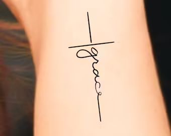 Tattoo Grace, Small Cross Tattoos, Simple Cross Tattoo, Small Cross Tattoo, Grace Tattoos, Tattoo Cross, Remove Tattoo, Meaning Tattoos, Tattoos Aesthetic