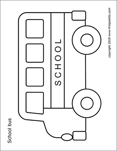 Cars and Vehicles | Free Printable Templates & Coloring Pages | FirstPalette.com School Bus Free Printable, Bus Printable Template, Transportation Coloring Pages Free, Printable School Bus Template, Coloring For Preschool Free Printable, School Bus Art Preschool, School Bus Preschool Craft, Free Printable Templates Crafts, Back To School Templates Free Printable