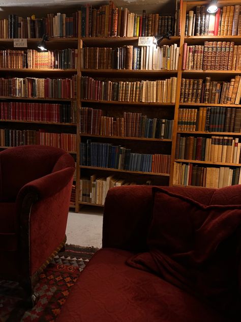 Dark academia Dark Red Book Aesthetic, Dark Red Academia, Library Room Aesthetic, October Eve, Insta Aesthetic, Library Aesthetic, Library Room, Aesthetic Red, Books Aesthetic