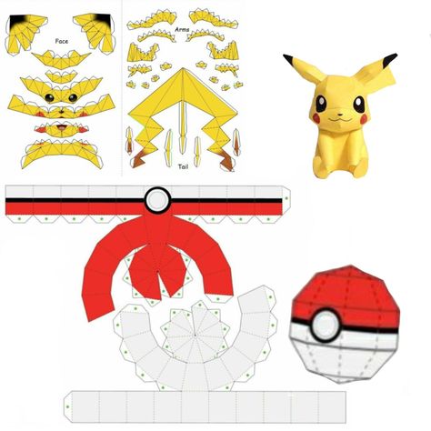 Papercraft Pokemon, 3d Pokemon, Color Pencil Illustration, Paper Toy, Kirigami, 3d Paper, Paper Toys, Pencil Illustration, Paper Models