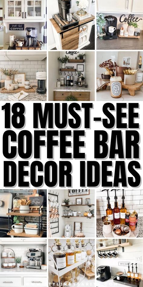 coffee bar decor ideas Coffee Station Ideas, Coffee Bar Station, Coffee Bar Ideas, Bar Station, Brown Table, Cafe Coffee, Coffee Station, Bar Ideas, Best Coffee