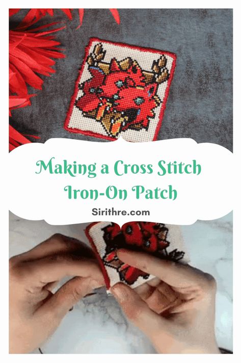 Cross Stitch Iron On Patch, How To Display Cross Stitch, How To Do Cross Stitch, Cross Stitch Patch Diy, How To Make A Cross Stitch Pattern, How To Make Cross Stitch Patterns, Diy Cross Stitch Patterns, How To Make Embroidery Patches, How To Finish Cross Stitch Projects