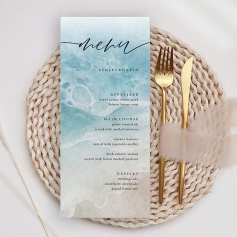 Boho Coastal Wedding, Fall Coastal Wedding, Menu Wedding Table, Beach Wedding Menu, Rustic Wedding Menu, Wedding Table Menus, Beach Wedding Tables, York Maine, Wedding Dinner Menu