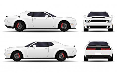 Realistic car. muscle car. side view, ba... | Premium Vector #Freepik #vector #car Car Side View, Car Animation, Car Sport, Dodge Challenger Hellcat, Episode Interactive Backgrounds, Bike Drawing, Perspective Drawing Lessons, Hummer Cars, Racing Car Design