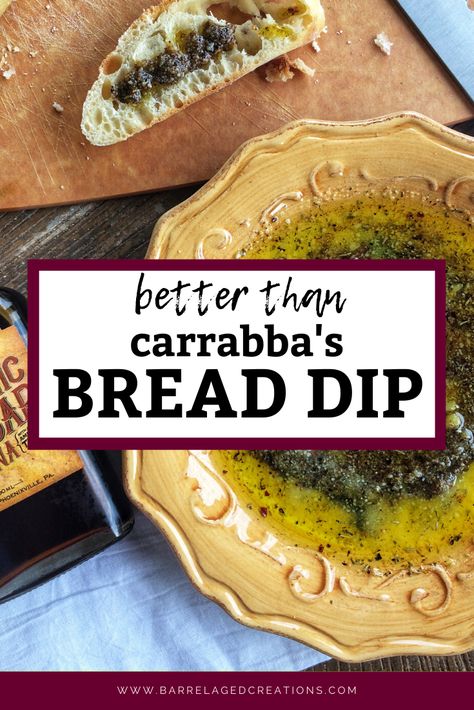 Copycat Carrabba's Bread Dip that's Better!  #oil #bread #dip #oliveoil #carrabbas #breaddip #appetizer @barrelagedcreations #italian #balsamic Best Bread Dip, Carrabbas Bread Dip Recipe, Carabbas Bread Dip, Dip For Focaccia Bread, Carabas Dipping Oil, Bonefish Grill Bread Dip, Italian Bread Dipping Oil, Carrabbas Bread Dip, Bread Dipping Sauce