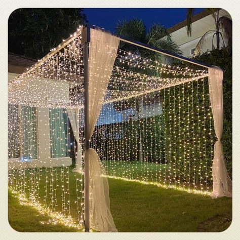 Abba Wedding, Fairy Light Tunnel, Decorate Backyard, Wedding Walkway, Decorations On A Budget, Nikah Decor, Light Setup, Rustic Wedding Decorations, Wedding Entrance Decor