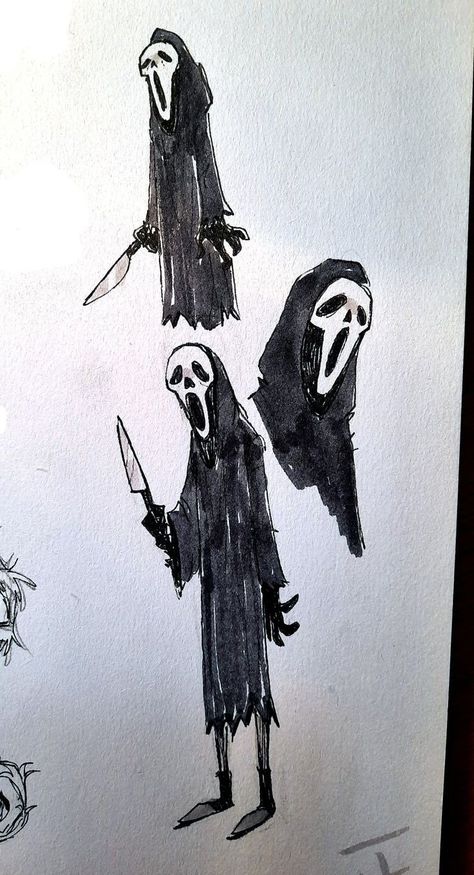 Horror Drawing, Arte 8 Bits, Horror Movie Art, Ghost Face, Arte Sketchbook, Horror Characters, Dead By Daylight, Creepy Art, Sketchbook Inspiration