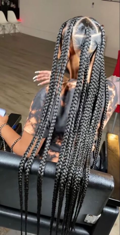 Large Knotless, Quick Braids, Cute Box Braids, Curly Crochet Hair Styles, Big Braids, Big Box Braids Hairstyles, Box Braids Hairstyles For Black Women, Hairstyle Inspo, Cute Box Braids Hairstyles