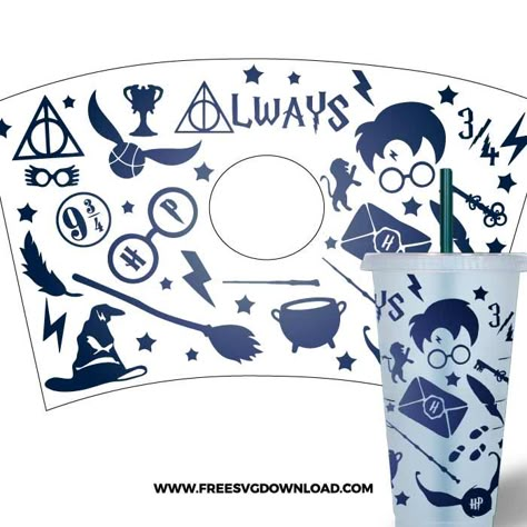 Harry Potter Cup Wrap Svg, Harry Potter Cup Svg, Tumbler Wrap Svg Designs Free, Free Svg Cup Wraps, Starbucks Svg Free, Svg Tumbler Designs, Free Starbucks Wrap Svg, Harry Potter Cups Vinyl, Tumbler Wrap Svg Free