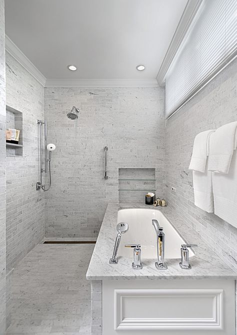 Bathroom Shower Design Trends-Doorless, Curbless Showers - Benvenuti and Stein Wet Room Design, Doorless Shower Design, Showers Without Doors, Doorless Shower, Relaxing Bathroom, Bathroom Shower Design, Latest Bathroom, Bathtub Walls, Wet Room