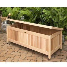 Wooden storage bench