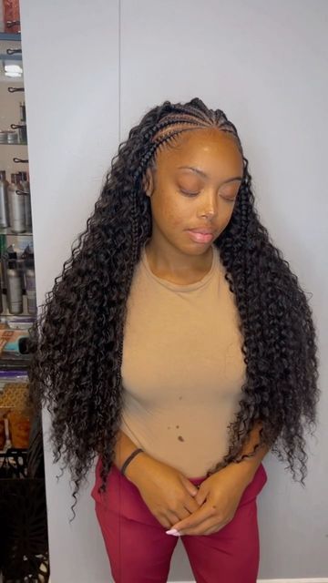 Bethany✨| Boston Braids, Extensions & Natural Hair Care on Instagram: "Who is still reminiscing the Burna Boy concert?! 1/2 Feed Ins 1/2 Crochet ✨ We used extra long deep twist #cornrows #cornrowstyles #feedinbraids #feedins #crochet #crochethairstyle #braids #bostonbraiders #bostonbraider #bostonbraids" Deep Twist Crochet Hairstyles, Cornrows Styles, Braids Hairstyles Pictures, Cornrows Braids, Crochet Hair Styles, Natural Hair Care, Braided Hairstyles, Hair Care, Twist