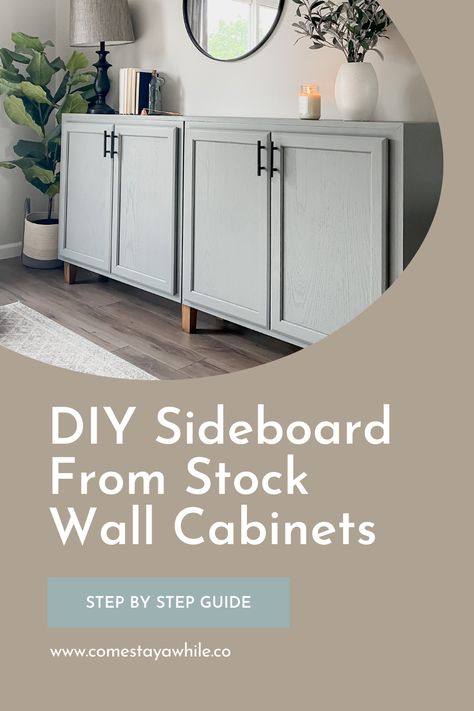 Kitchen Cabinets Along One Wall, Buffet Cabinet Diy, Diy Buffet Cabinet, Diy Sideboard Buffet, Sideboard Diy, Diy Buffet, Diy Sideboard, Saw Table, Miter Saw Table