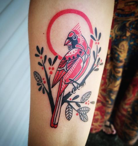 #tattoo #tattooartist #ladytattooer #kentuckytattooers #linework #illustration #colortattoo #cardinal #cardinaltattoo Geometric Tattoo Ideas, Linework Illustration, Cardinal Tattoo, Cardinal Tattoos, Illustration Geometric, Christ Tattoo, Blood Of Christ, Modern Tattoos, Bird Illustration