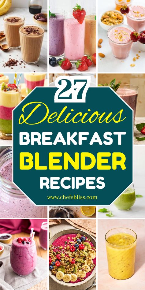 Start your day off right with these 27+ breakfast blender recipes that are quick, nutritious, and full of flavor. From smoothies and oatmeal to pancakes and muffins, these recipes make it easy to enjoy a healthy, delicious breakfast in no time. Whether you prefer something light and refreshing or hearty and filling, there’s a breakfast blender recipe to suit your taste. Strawberry Kiwi Smoothie, Healthy Delicious Breakfast, Blender Recipe, Citrus Smoothie, Pumpkin Spice Smoothie, Almond Smoothie, Cherry Smoothie, Kiwi Smoothie, Frozen Cherries