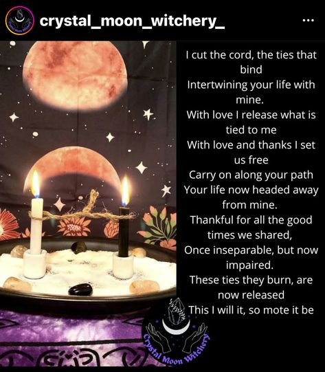 Breaking Up With Someone You Love, Wicca Recipes, Witch Spirituality, Magick Book, Witchcraft Spell Books, Witch Spell Book, Ties That Bind, Witchcraft For Beginners, Magical Life