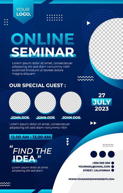 Online Seminar Poster Template Seminar Poster Design Events, Seminar Poster Design, Google Site Templates, Poster Reference, Rate Card, Live Report, Poster Presentation Template, Ad Poster, Canvas Learning