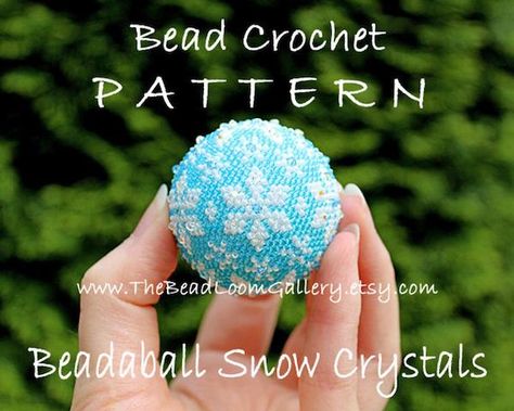 Crochet Ball Pattern, Pomander Balls, Free Jewellery Making Tutorials, Ball Pattern, Crochet Ball, Bead Crochet Patterns, Snow Crystal, Beaded Art, Sound Meditation