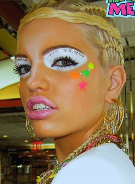 Daphne G. in “Haute Mess” by Steven Meisel for Vogue Italia, March 2012 Haute Mess, Steven Meisel, Vogue Italia, Face Paint, Carnival Face Paint, Carnival, Braids, Vogue, Wardrobe