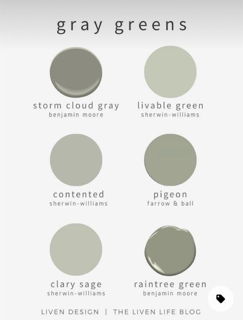 Favorite Green Paint Colors, Best Green Paint Colors, Top Paint Colors, Green Grey Paint, Seni Dan Kraf, Neutral Paint Colors, Green Paint Colors, Sherwin Williams Paint Colors, Interior Paint Colors