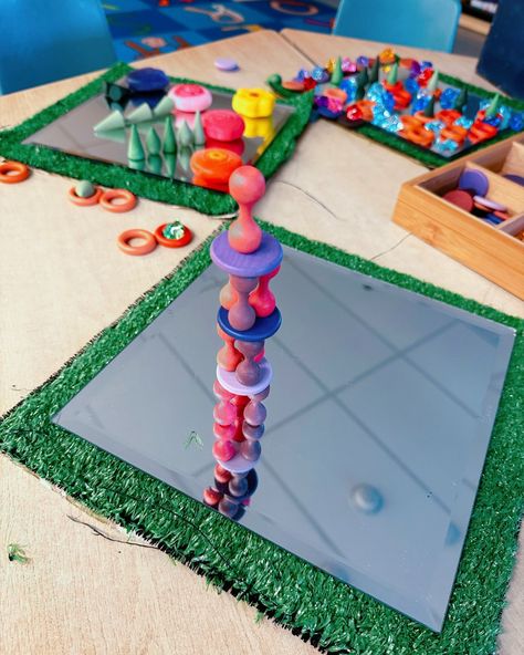 Spring Loose Parts, Loose Parts School Age, Reggio Mirror Play, Loose Parts Shelf, Math Loose Parts, Resin Loose Parts, Grass Mat, Creative Creations, Acrylic Gems