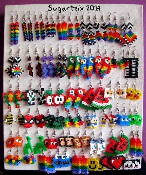 Γενέθλια Mickey Mouse, Hamma Beads Ideas, Easy Perler Bead Patterns, Melty Bead Patterns, Pearl Beads Pattern, Art Perle, Hama Beads Design, Perler Bead Templates, Perler Crafts