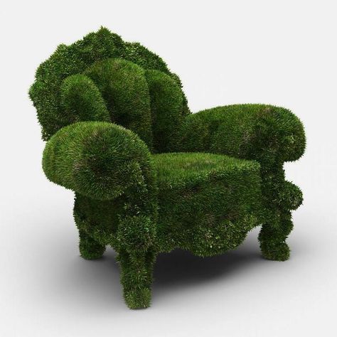 Grow Your Own Chair from Grass, Soil and a Cardboard Framework. Outdoor Living Ideas We Love at Design Connection, Inc. | Kansas City Interior Design http://designconnectioninc.com/blog/ #DIYGrassChair #DIYFurniture #GrassChair Fake Grass, Moss Garden, Cool Diy Projects, Patio Area, Grow Your Own, Patio Design, Backyard Patio, Secret Garden, Patio Garden