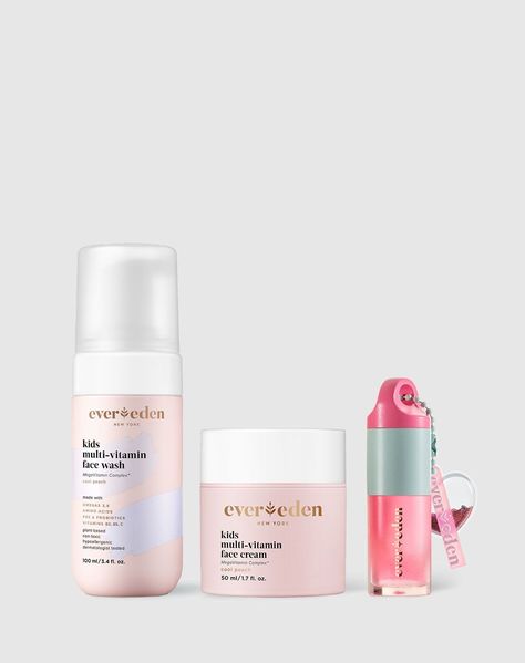 Happy Kids Skin & Lips Routine - 3-piece set Ever Eden Kids Skincare, Evereden Kids Skincare, Everdeen Skincare Kids, Ever Eden Skincare, Lips Routine, Evereden Skincare, Skin Care For Kids, Fun Skincare, Kids Skin Care