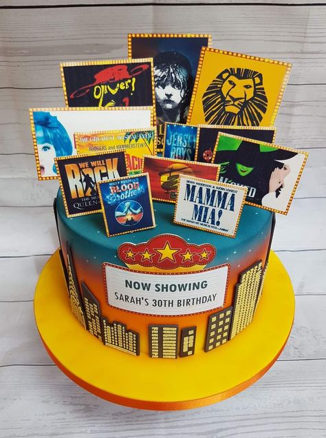 Musical Theater Cake Ideas, Theater Birthday Cake, Musical Theatre Cake Ideas, Theatre Birthday Cake, Broadway Themed Cake, Musical Theatre Birthday Cake, Musical Theatre Party Decorations, Broadway Cake Ideas, Musical Theatre Cake