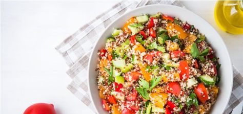 Asian Inspired Quinoa Salad - Monash Fodmap Tabbouleh Salad Recipe, Tabbouleh Recipe, Quinoa Tabbouleh, Travel Recipes, Zesty Italian Dressing, Tabbouleh Salad, Roasted Walnuts, Quinoa Salad Recipes, Low Fodmap Recipes