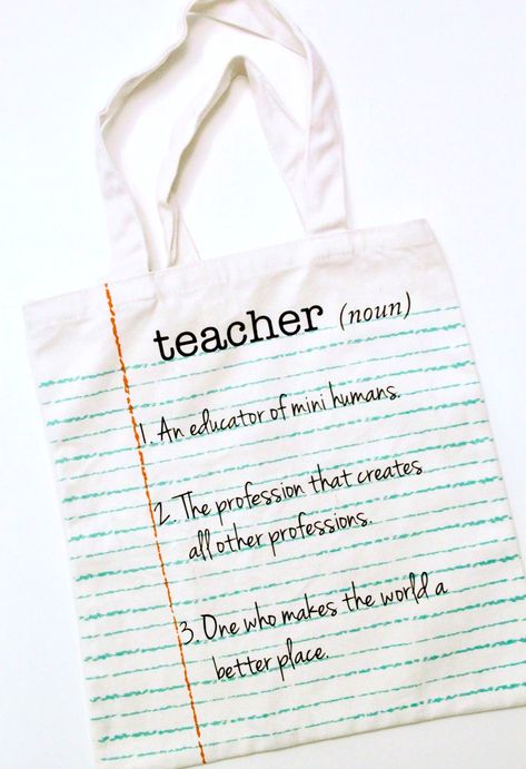 Teacher's Day Ideas, Teachers Day Ideas, Teacher Canvas Bag, Teachers Gift Ideas, Free Silhouette Files, Handmade Teacher Gifts, Teacher Canvas, Appreciation Gifts Diy, Teacher Appreciation Gifts Diy