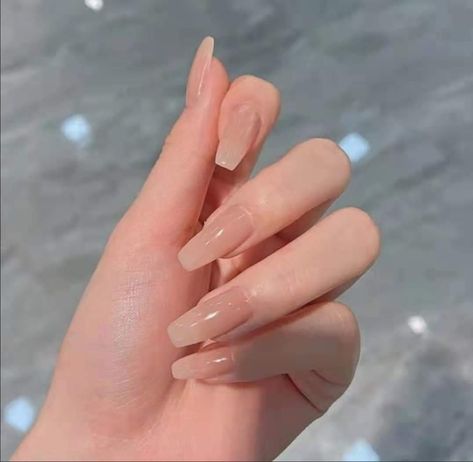 Fluorescent Nails, Blush Nails, Pretty Gel Nails, Coffin Shape Nails, Neutral Nails, Elegant Nails, Chic Nails, Nail Kit, Cute Acrylic Nails