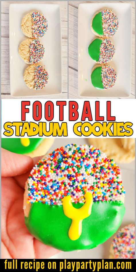 Football Cookies, Easy Party Food, Chewy Chocolate Chip, Desserts For A Crowd, Vintage Cookies, Delicious Cookie Recipes, Best Cookie Recipes, Food Videos Desserts, Homemade Cookies