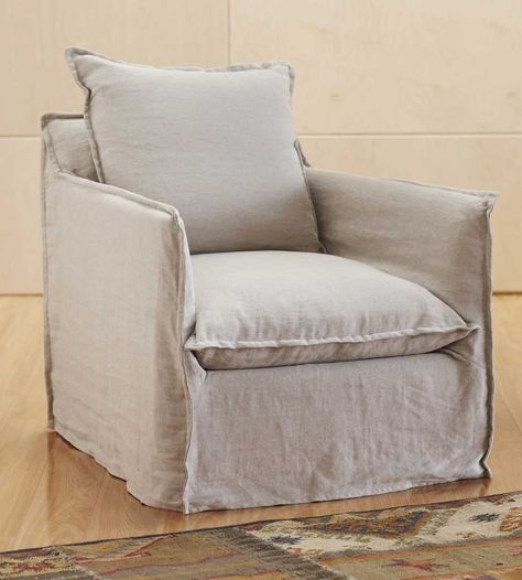 vivaterra Slipcover Chairs, Reclaimed Wood Chair, Linen Slipcover, Slipcover Chair, Slipcovered Chair, Sofa Inspiration, Living Room Redo, Chair Slipcover, Linen Armchair