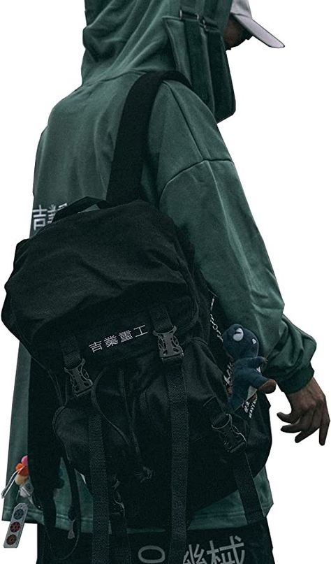 Elevate your style and functionality with the MFCT Men's Japanese Techwear Backpack. This innovative bag combines the sleek aesthetics of Japanese design with the practicality of techwear, making it the perfect companion for modern adventurers. Crafted with meticulous attention to detail, this backpack is built to withstand the demands of your active lifestyle. Its durable construction and premium materials ensure long-lasting performance, making it a reliable choice for your daily commute, out Techwear Backpack, Techwear Bag, Japanese Techwear, Mens Techwear, Backpack Japanese, Japanese School Bag, Cyberpunk Techwear, Japanese Street Wear, Japanese Bag