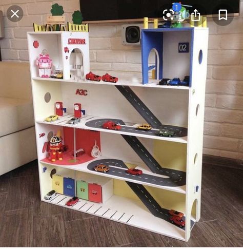 Doll House For Boys, Toy Car Garage, Toy Garage, Cars Room, Boy Diy, Convertible Furniture, Diy Baby Furniture, Diy Kids Toys, Toy House